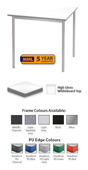 Whiteboard Tri Table - PU Edge