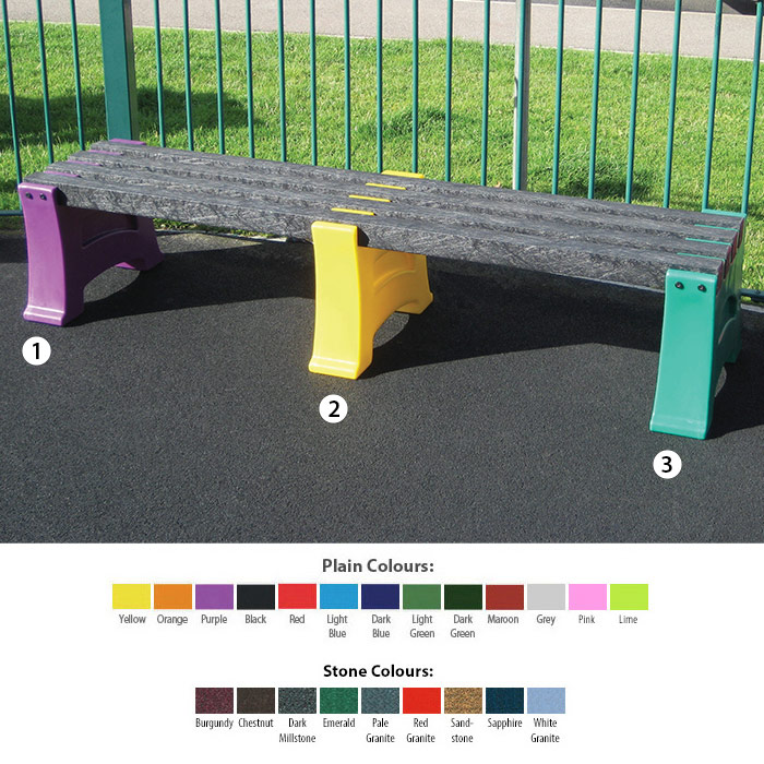 Multicoloured Bench - 3 Person
