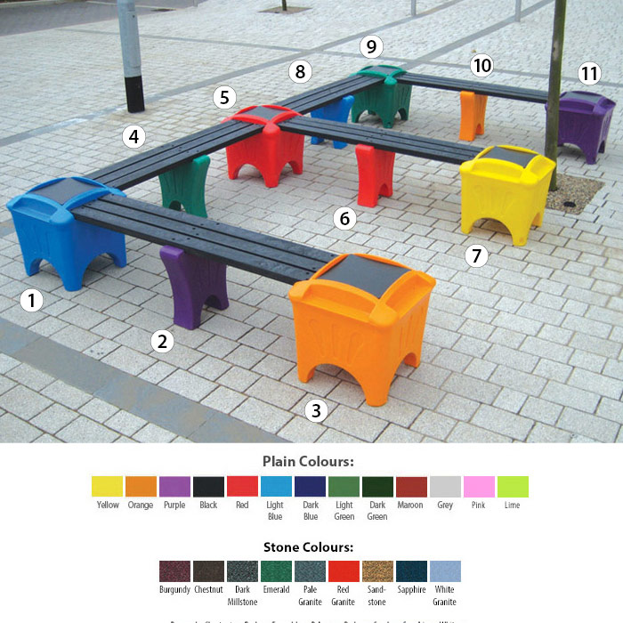 Outdoor Modular Seating - E Shape