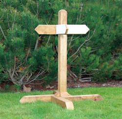 Outdoor Wooden Sign Post