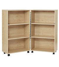 Maple Mobile Foldaway Bookcase 