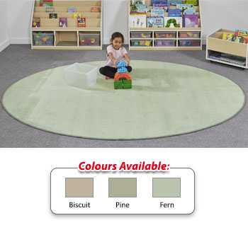 Plain Colour Neutral Oval Rugs 2870mm x 1980mm