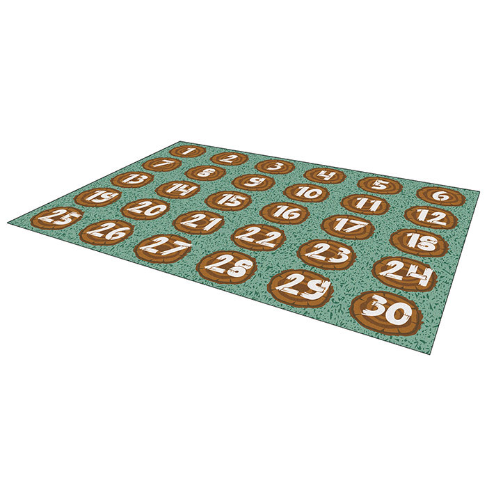 Number Logs Learning Rug