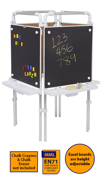 Tikk Tokk - 4 Sided Easel Set (with 4 Magnetic Chalkboards)