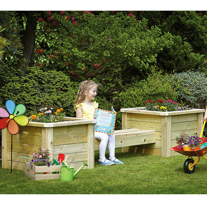 Outdoor Planter And Bench Combo
