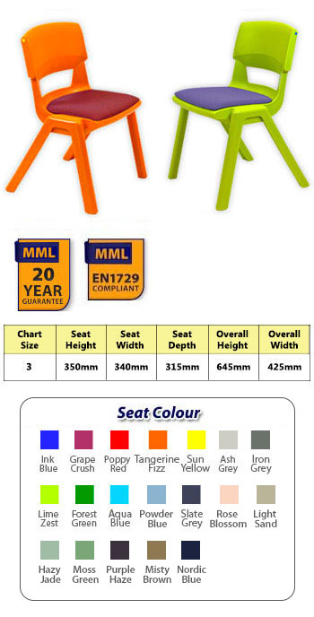 Postura Plus Chair:   Size 6 / Age 14 - Adult / Seat Height 460mm With Seatpad