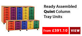 Ready Assembled Quint Column Tray Storage Units