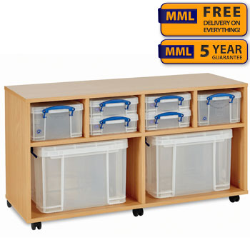 4 x 4L / 2 x 9L / 2 x 35L Really Useful Box Storage Unit