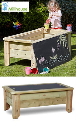 Outdoor Raised Sanpit With Chalkboard Lid