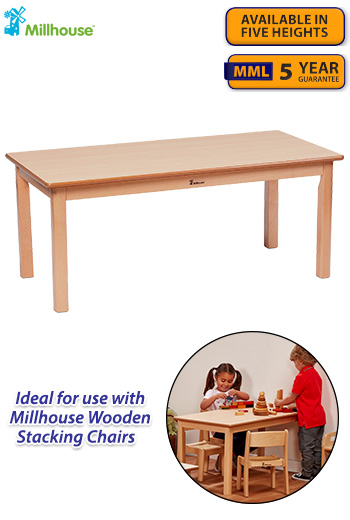 Rectangle Melamine Top Wooden Table - 1120 x 560mm