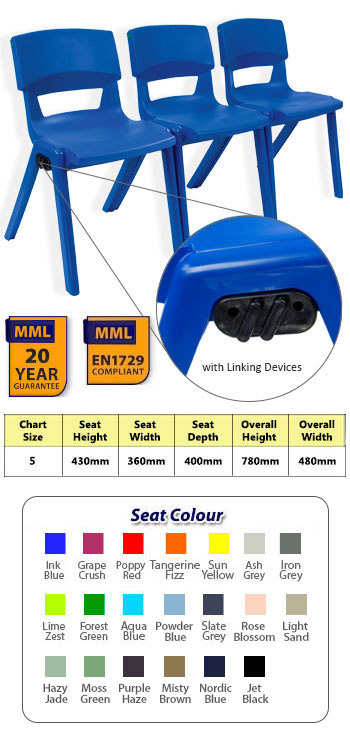 Postura Plus Chair with Linking Devices   Size 5 / Age 11-14 / Seat Height 430mm