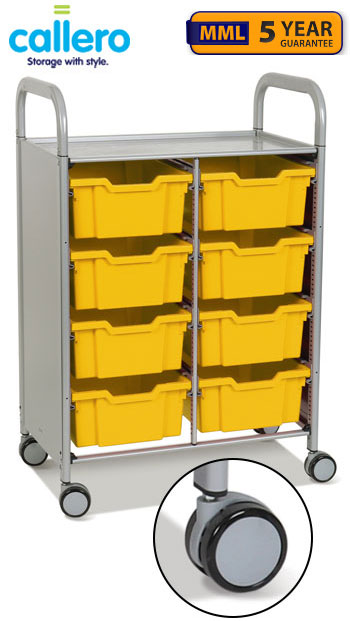 Callero Plus Double Width Trolley With 8 Deep Trays