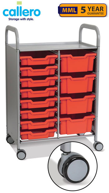Callero Plus Double Width Trolley With 8 Shallow Trays And 4 Deep Trays