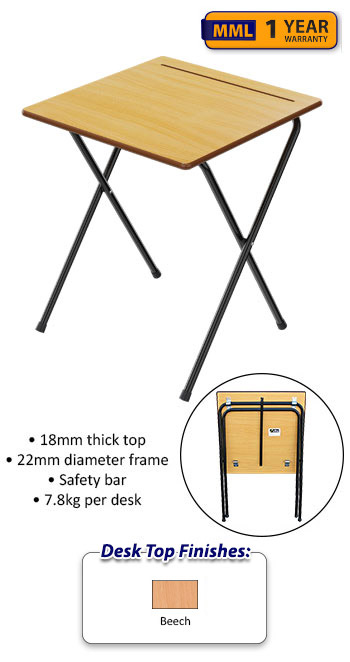 Z-Lite Premium Saftey Folding Exam Desk 600mm x 600mm