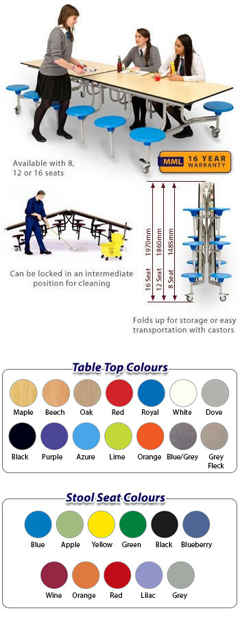 Spaceright Folding Rectangular Table Unit