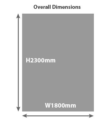 Floor Standing Wall Fixed Rollerboard Frame (3 Section Surface) W1800 x H2300mm 