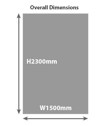 Floor Standing Wall Fixed Rollerboard Frame (4 Section Surface) W1500 x H2300mm 