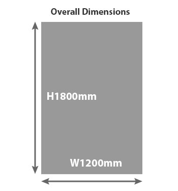 Wall Mounted Rollerboard Frame (3 Section Surface) W1200 x H1800mm