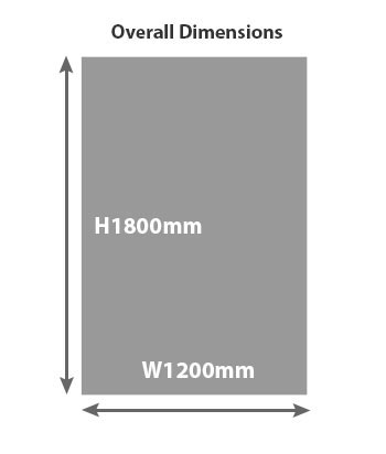 Mobile Rollerboard Frame (3 Section Surface) W1200 x H1800mm 