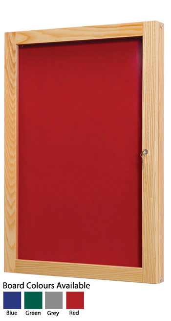 Decorative Beech Wood Frame Tamperproof Noticeboard - Single Door