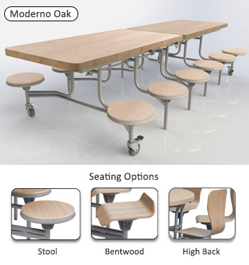 Primo Mobile Folding Table & Seating (Moderno Oak)