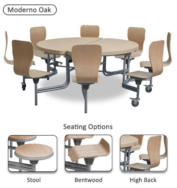 Primo Mobile Round Folding Table (Moderno Oak)