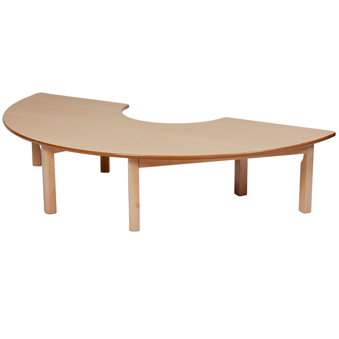 Semi-Circle Melamine Top Wooden Table - 1630 x 560mm