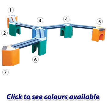 Multicoloured Spiral Bench - 12 Person Unit