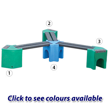 Multicoloured Spiral Bench - 6 Person Unit