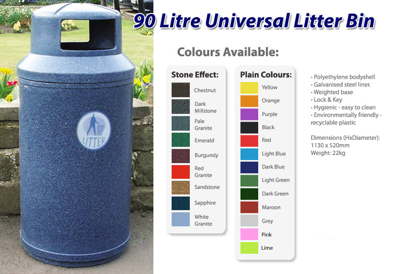 90 Litre Universal Litter Bin