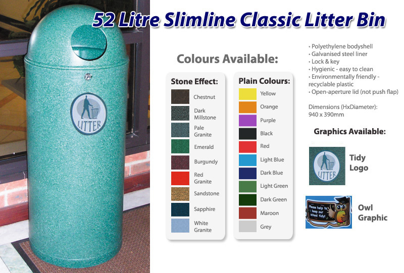 52 Litre Slimline Classic Litter Bin