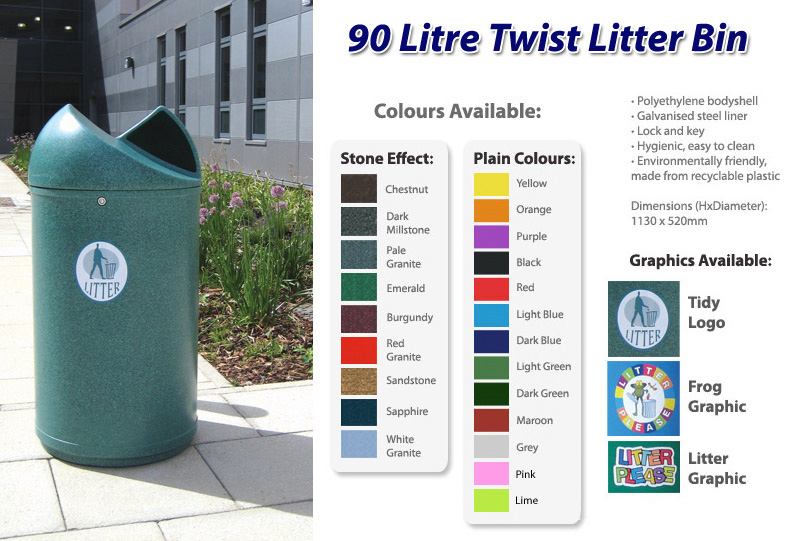 90 Litre Twist Litter Bin