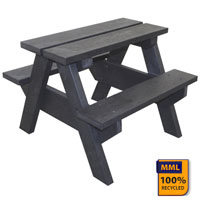 100% Recycled Micro A-Frame Picnic Table and Bench Set