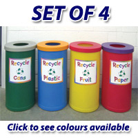 SET OF 4: 70 Litre Popular Recycling Bins