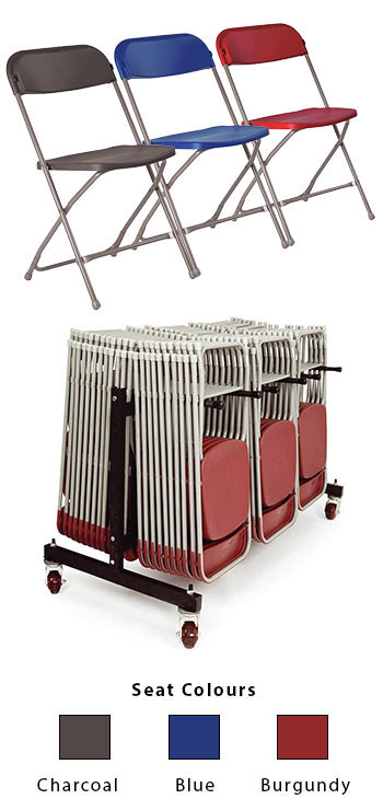Titan 70 Flat Back Folding Chairs and Trolley Bundle