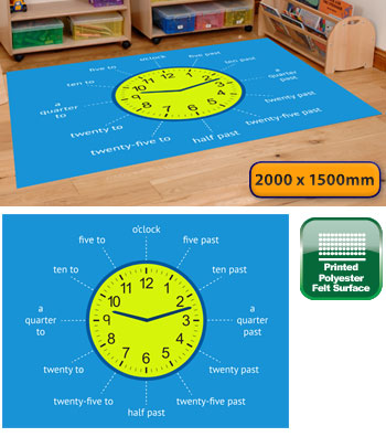 Tell The Time Clock Playmat - 2m x 1.5m