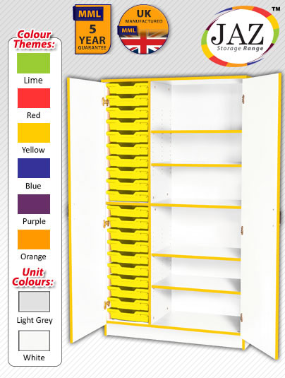 Jaz Storage Range - Triple Width Tall Cupboard With Trays