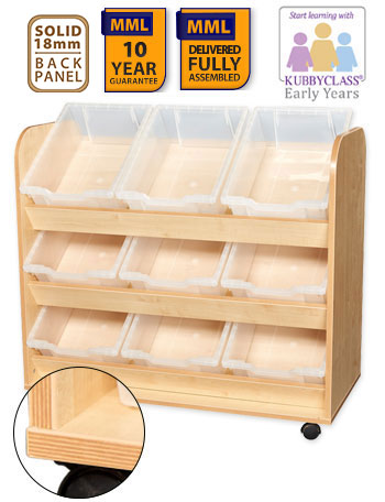 KubbyClass 3 Tier Easy Access Tray Trolley