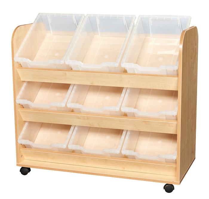 KubbyClass 3 Tier Easy Access Tray Trolley