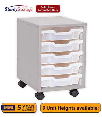 Sturdy Storage - Single Shallow Tray Grey Column Unit