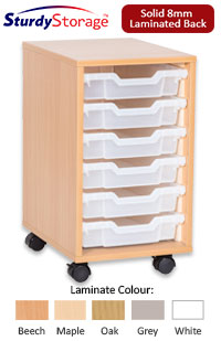 Sturdy Storage Single Column Unit - 6 Shallow Trays