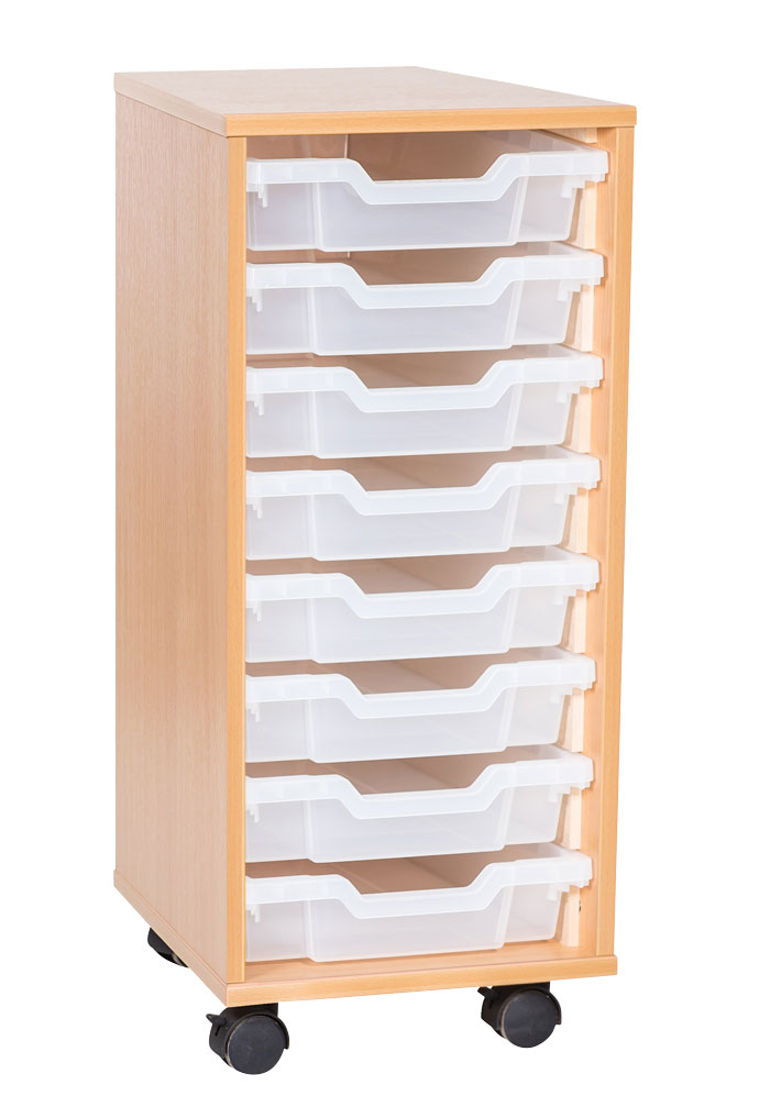 Sturdy Storage Single Column Unit - 8 Shallow Trays