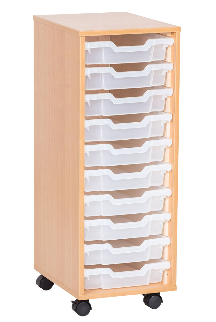 Sturdy Storage Single Column Unit - 10 Shallow Trays