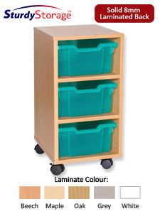 Sturdy Storage - Ready Assembled Cubbyhole Storage with 3 deep Trays (Mobile)