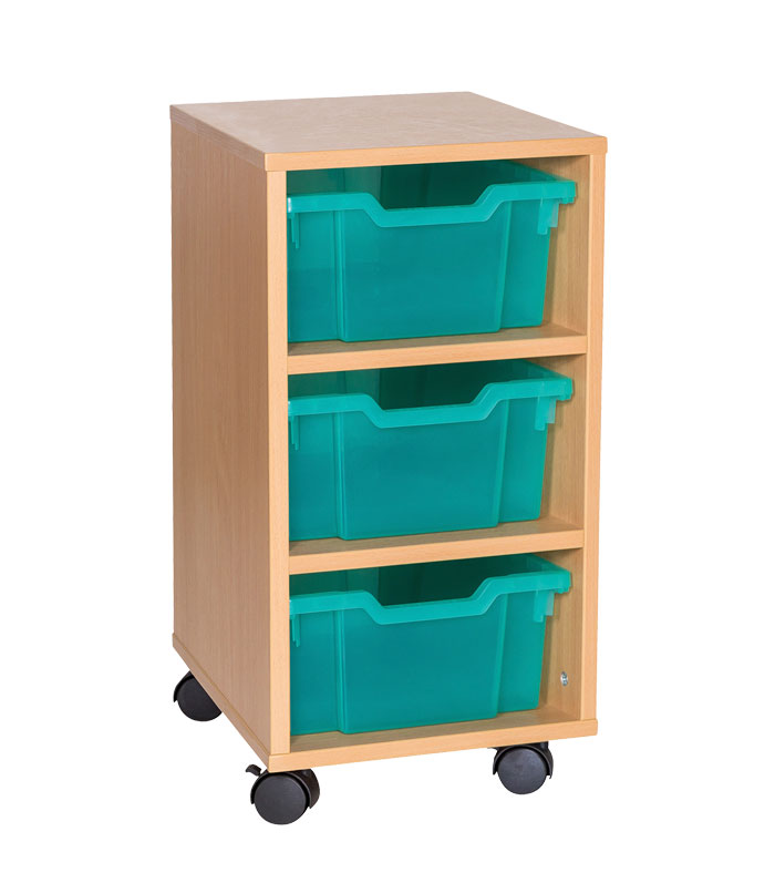 Sturdy Storage - Ready Assembled Cubbyhole Storage with 3 deep Trays (Mobile)