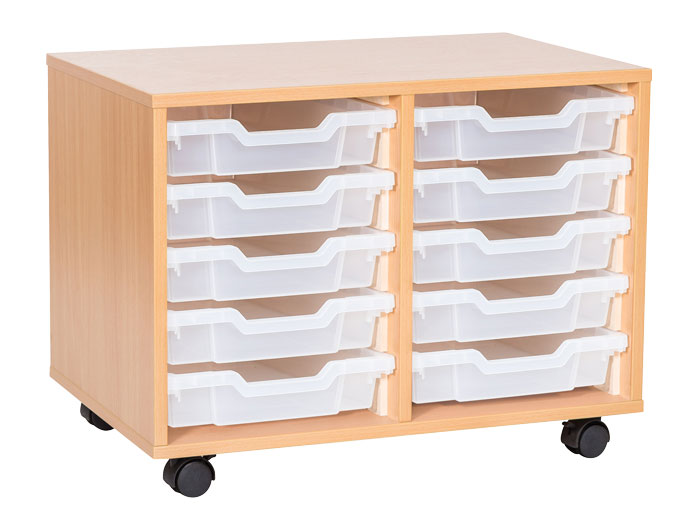 Sturdy Storage Double Column Unit - 10 Shallow Trays