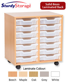 Sturdy Storage Double Column Unit - 14 Shallow Trays