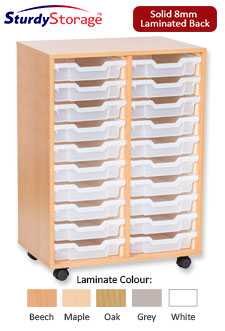 Sturdy Storage Double Column Unit - 20 Shallow Trays