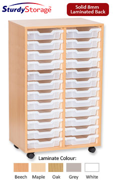 Sturdy Storage Double Column Unit - 24 Shallow Trays