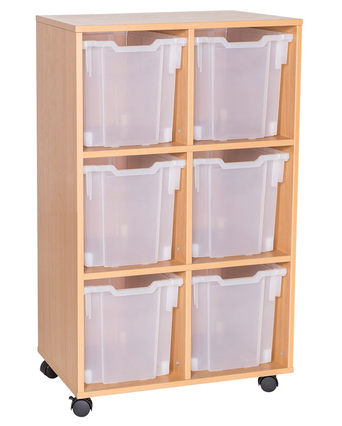 Sturdy Storage Cubbyhole Storage with Jumbo Trays - 6 Tray Double Unit